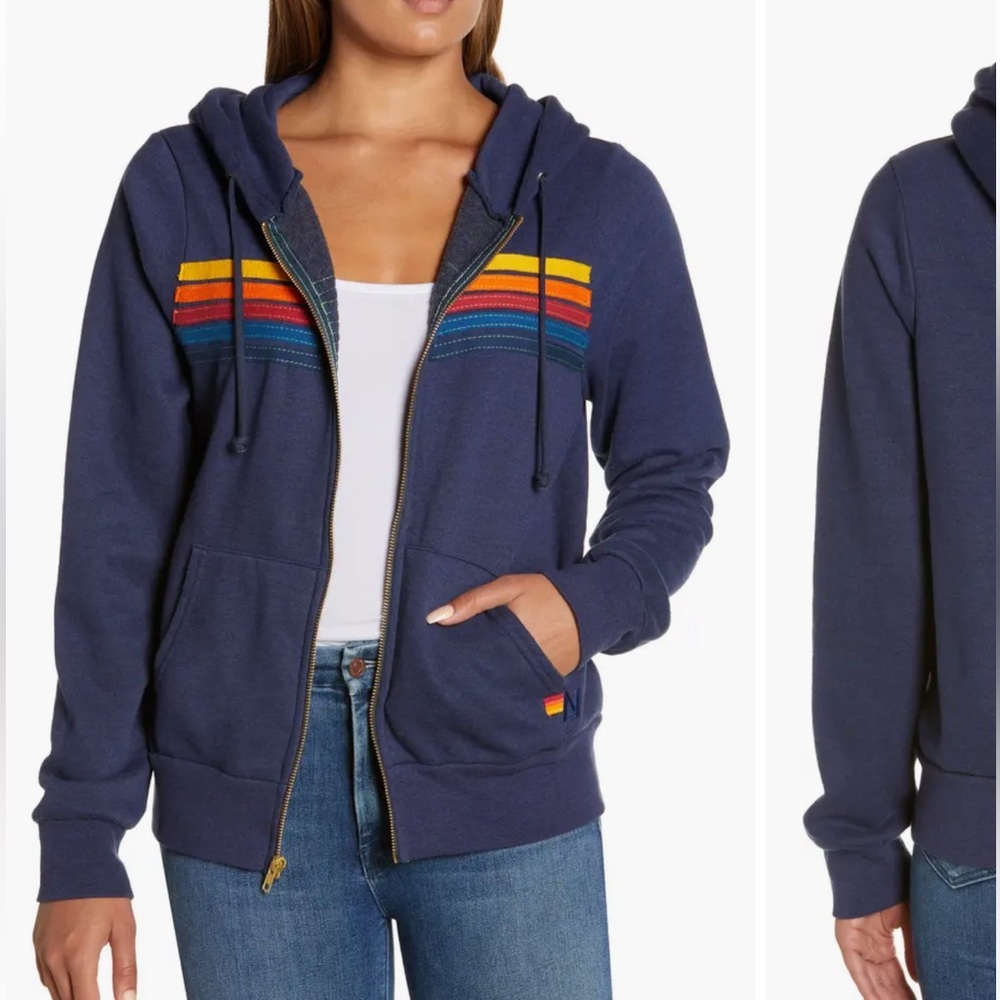 Aviator Nation 5-Stripe Zip Hoodie